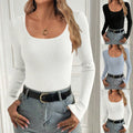 Women's New U Collar Sweater Knitted Pullover Women's Tops