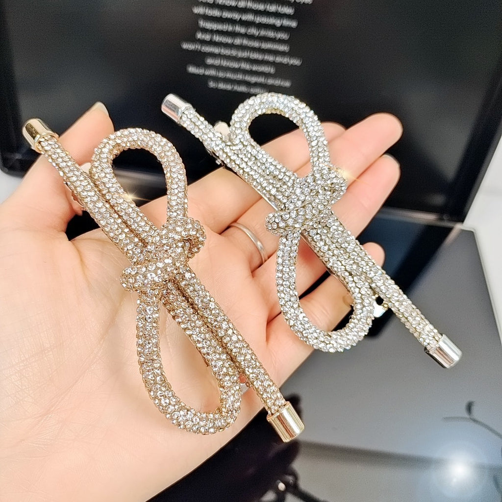 Rhinestone Bow Spring Clip Advanced Sense