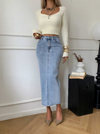 Womens High-waisted, Figure-flattering Mid-length Skirt