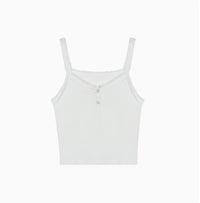 Women's Simple French First Love White Suspender Dress Short Skirt