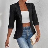 Women's Casual Half Sleeve Solid Color Thin Shawl Coat