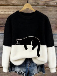 Womens Christmas Pullover Fleece Long-Sleeve Sweater