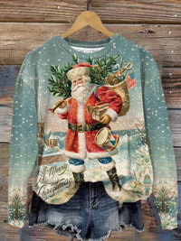 Printed New Loose Christmas Tree Pullover Men's And Women's Round Neck Sweater