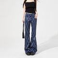 Commuter High-grade Women's Plaid Bell-bottom Pants
