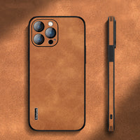 Sheepskin Mobile Phone Case With Lens Film