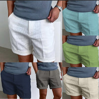 Men's Slant Pockets Pure Color Comfort Breathable Workout Shorts