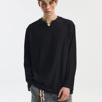 V-neck Long-sleeve Simple Casual Base Shirt