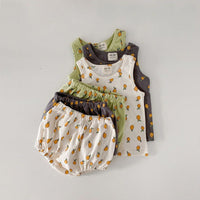 Printed Sleeveless Shorts Suit