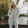 Women's Winter Solid Color Mid-length Cardigan Sweater Coat
