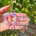 European And American Colorful Love Valentine's Day Gradient Fashion Sweet Acrylic Earrings
