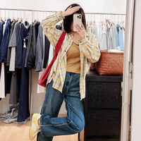 Women's Loose Casual Long Sleeve Plaid Shirt
