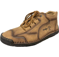 Men's Shoes Short Boots Autumn Sewing Leather Boots High-top Leather Surface