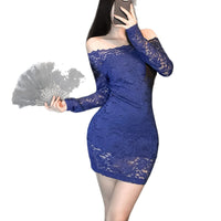 Plus-size Off-shoulder Lace Dress