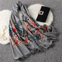 Fashion Embroidered Shawl Warm Thick Women