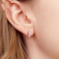 S925 Sterling Silver Lines Interlaced Ear Clip Refined Zircon All-matching