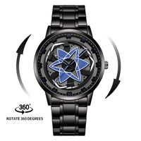 Creative Waterproof Rotating Hub Watch, Fashionable 3D Hollow Design