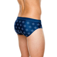 Men's Lace-Up Geometric Print Swim Briefs