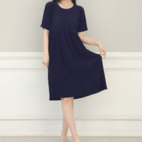 Comfortable Nightdress Women's Short Sleeve Floral Slimming Dress