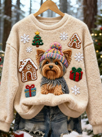 Womens Printed Christmas Flannel Hoodie Top