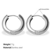Classic Korean Style, Simple And Smooth Plain Hoop Earrings, High-end Minimalist Titanium Steel And Stainless Steel Clip-on Earrings, Minimalist And Petite Women's Earrings