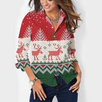 Women's Button Lapel Long Sleeve Shirt