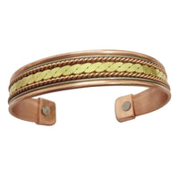 Woven Fried Dough Twists Simple Retro Women's Health Care Magnetic Electroplating Open Bracelet