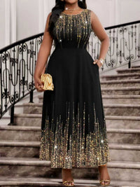 Womens Sleeveless Elegant Vacation Bodycon Dress With Digital Print