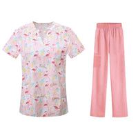 Bestselling Cartoon-print Nurse Uniform Womens Top And Pants