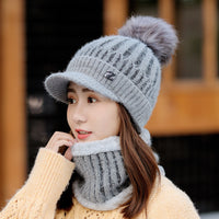 Windproof And Warm Knitted Woolen Hat With Plush