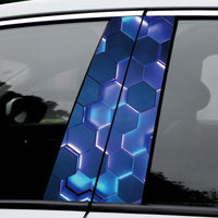 Automotive Exterior Hexagonal Stripe Engine Hood Vehicle Glass Windshield B-pillar Waterproof PVC Decorative Sticker Car Sticker
