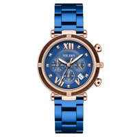 Women's Three-eye Calendar Alloy Steel Quartz Watch