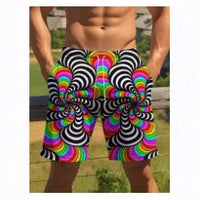 Geometric Print Fashion Mens Shorts