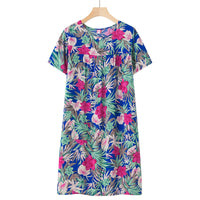 Women's Thin Loose Cotton Silk Short-Sleeve Dress