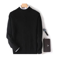 Autumn And Winter Men's Half Turtleneck Thick Sweater Loose Long Sleeve Warm