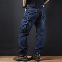 Men's Straight Cargo Pants Loose Plus Size Plus-sized Fat Guy's Pants Jeans