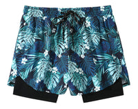 Men's Double-layer Three-point Swimming Trunks