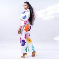 Women's Fashion Color Printed Shirt Suit Two-piece Set