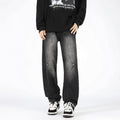 Men's Retro Patchwork Beaded Loose Jeans