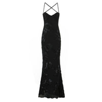 3D Flower-Embellished Bodycon Slip Dress