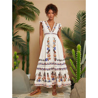 Womens Holiday Printed V-Neck Full-Sleeve Dress