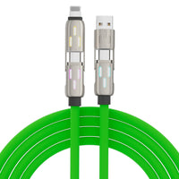 Expansion Adapter Real Silicone Data Four-in-one Car Charging Cable
