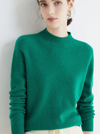 Half High Collar Pure Wool Women's Long Sleeved Knitted Base Sweater