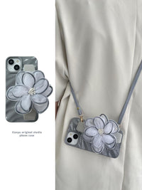 Purple Lace Floral Wristband Phone Case