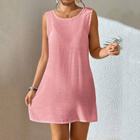 European And American Summer Beach Dress Women's Solid Color