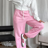 Color Contrast Drawstring Wide Leg Leisure