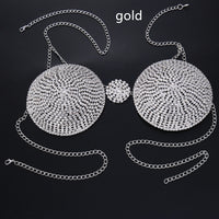 Exaggerated Round Bikini Chest Chain Nightclub Sexy Rhinestones