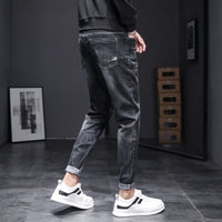 Stretch Slim Pants Korean Casual Trend All-match Black Pants Men