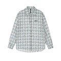 Full Printed Floral Plaid Loose Shirt For Men