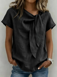 Women's Summer Short Sleeve Casual T-Shirt - Cotton Blend Lightweight Everyday Top For Daily Wear