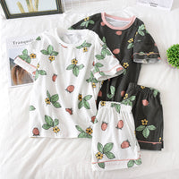 Women's Summer Cotton Short Sleeve Pajamas